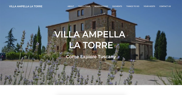 TecAdvocates website renovation for Tuscany Villa Ampella La Torre, a rental property in in the Province of Siena, Italy.