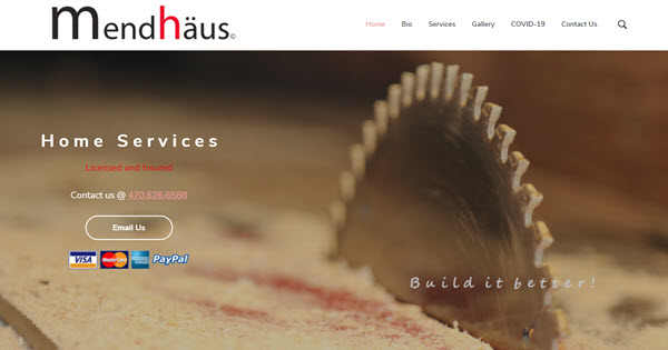 Mendhaus Home Services website by TecAdvocates